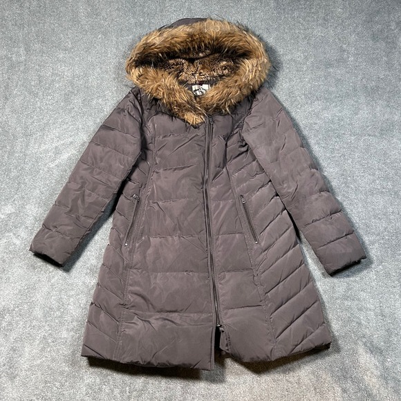 Cole Haan Jackets & Blazers - Cole Haan Coat Signature Down Puffer Coat Fur Hood Winter Warm Brown Women M